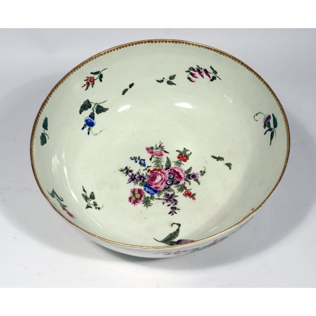 18th-Century First Period Worcester Porcelain Botanical Punch Bowl For Sale - Image 18 of 18