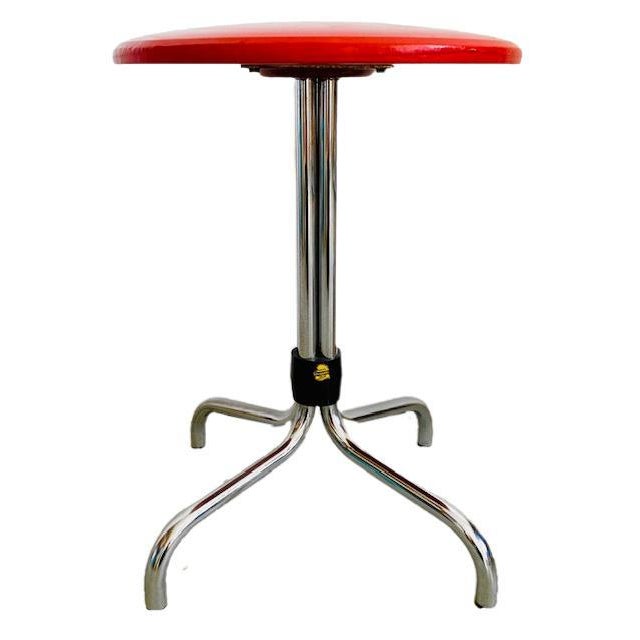Vintage Red Chrome Stool from Brabantia For Sale - Image 6 of 6