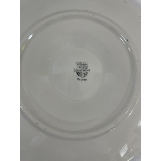 1950s French Longchamp Green and White Oyster Plate For Sale - Image 11 of 16