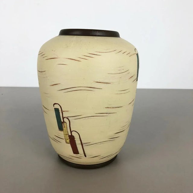 Vintage Ceramic Pottery Vase from Sawa Ceramic Franz Schwaderlapp, Germany For Sale - Image 3 of 10
