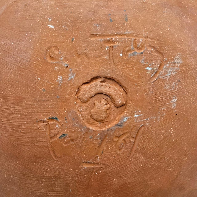 1984 Ned Foltz Pennsylvania Redware Heart Plate, 9.25" For Sale - Image 9 of 9