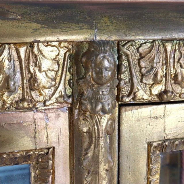 Gold French Louis XVI Style Vernis Martin Decortated Gilt Wood & Ormolu Vitrine C1890 For Sale - Image 8 of 17