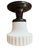 1920s 1920s Ribbed School House Style Light Fixture With Embossed Canopy For Sale - Image 5 of 9