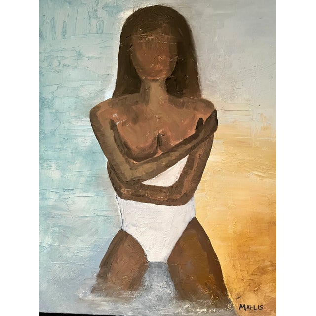 Contemporary "Sea the Love in the World" Contemporary Neo-Expressionist Figurative Painting, Framed For Sale - Image 3 of 11