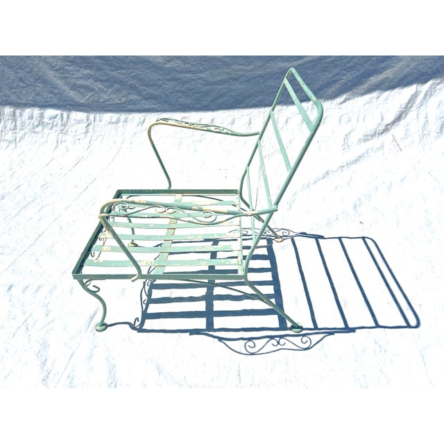 70s Midcentury Wrought Iron Club Chairs Craft For Sale - Image 4 of 6