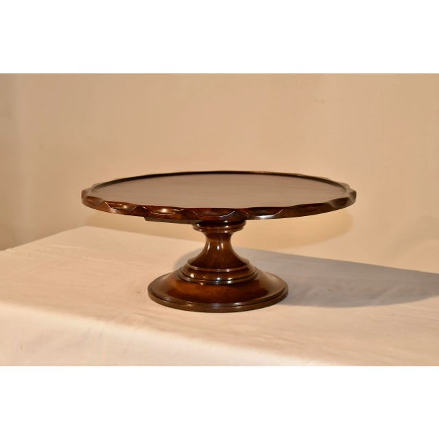 Wood 19th Century English Lazy Susan With Pie Crust Edge For Sale - Image 7 of 7