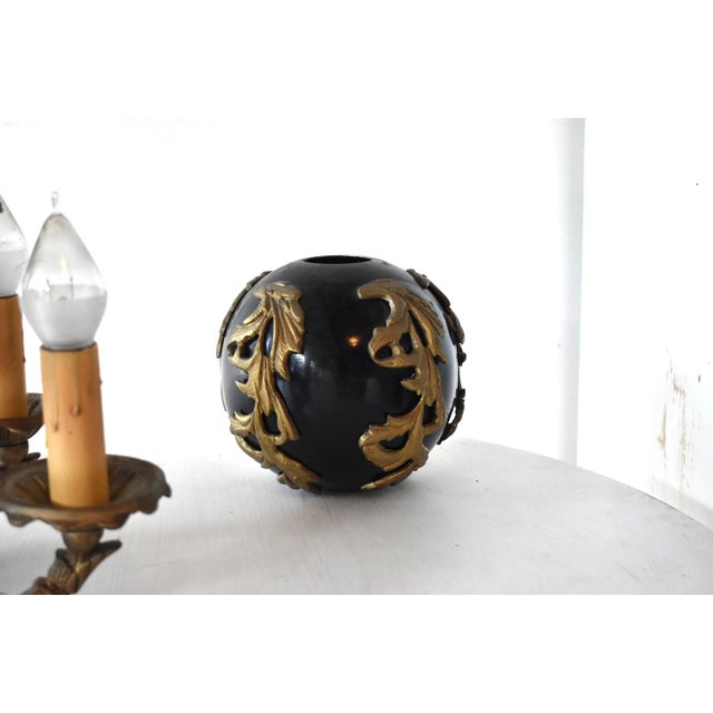 Gold Antique French Empire Napoleon III Bronze Ormolu Chandelier For Sale - Image 8 of 13