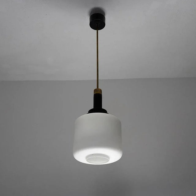 Glass and Metal Chandelier, 1950s For Sale - Image 10 of 13