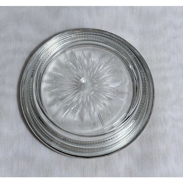 Vintage Sunburst Glass Coasters With Silver Tone Rim – Set of 4 For Sale In Washington DC - Image 6 of 11