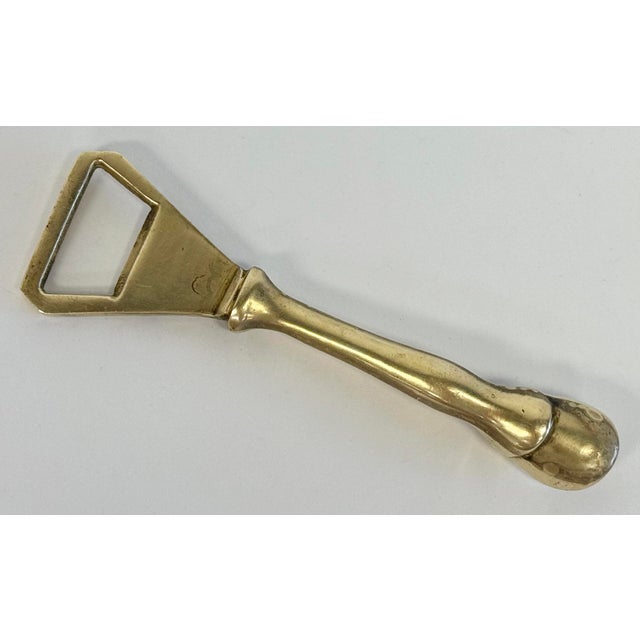 Mid-Century Modern Vintage Brass Hoof Motif Bottle Opener For Sale - Image 3 of 7