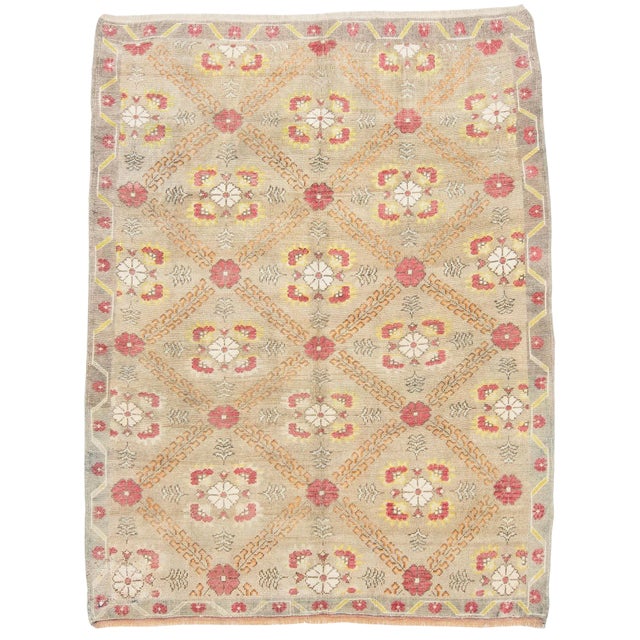 1960's Vintage Turkish Rug- 5'8" x 7'2" For Sale