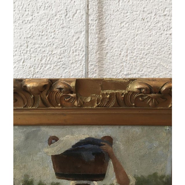 Marguerita Pillini, Lavandière bretonne, Oil on Wood, Framed For Sale - Image 10 of 11