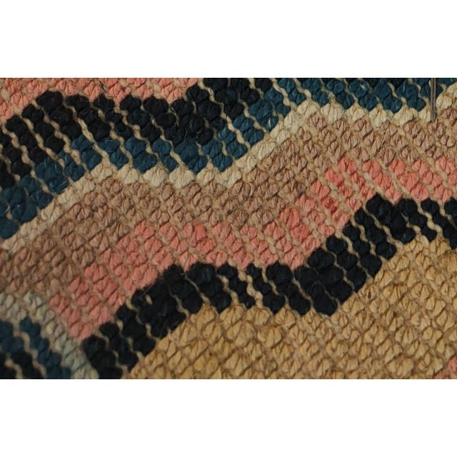 Textile 1890s Antique Beige Dragon Ningxia Chinese Hand Knotted Pile Square Small Rug For Sale - Image 7 of 7