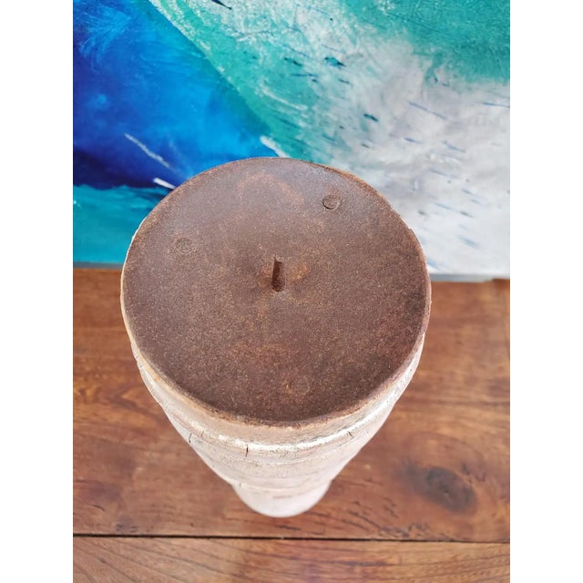 Pair of 19th Century French Provincial Turned Beech Wood Candlesticks For Sale - Image 11 of 12