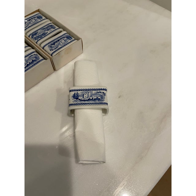 1970s Villeroy and Boch French Country Blue and White Porcelain Napkin Rings - Set of 9 For Sale In Philadelphia - Image 6 of 6