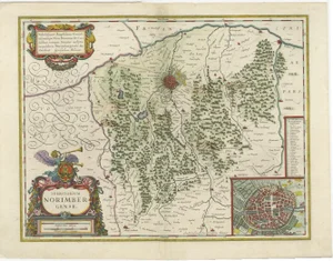 Antique Map Centered on Nuremberg