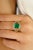 Statement Emerald Split Ring Size 8 in 14k Gold With Diamonds For Sale In New York - Image 6 of 12