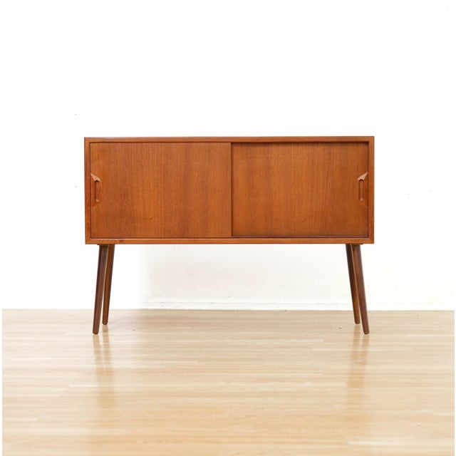 Mid-Century Modern Mid Century Danish Teak Sideboard Cabinet For Sale - Image 3 of 10