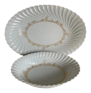 1930s Haviland Limoges Porcelain Ladore Serving Dish & Platter Set- 2 Pieces
