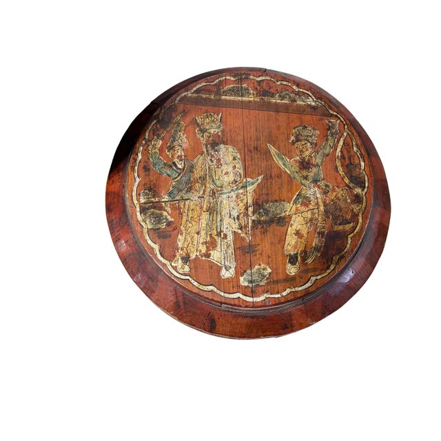 Antique Chinese Wedding Basket 3 Tier Lacquered Wood Dowry Basket 20” For Sale In New York - Image 6 of 7