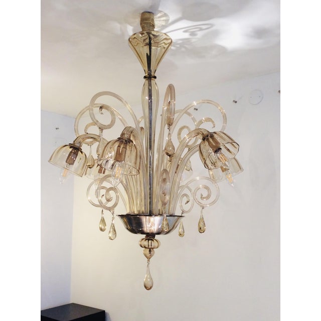 Murano Glass 6-Light Chandelier, 1930s For Sale - Image 14 of 14