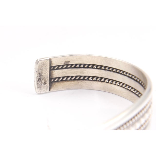 Tahe Navajo Native American Sterling Silver Cuff Bracelet For Sale - Image 11 of 11