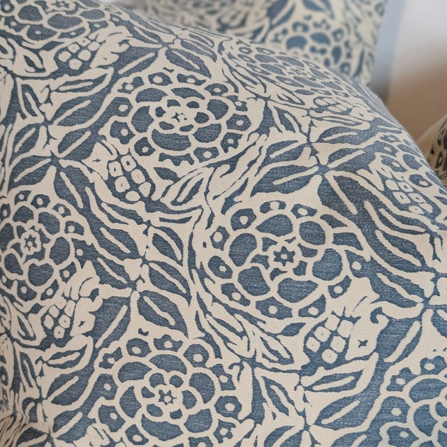 Fortuny Fiori Lumbar Pillows in Storm Blue & Ivory For Sale In Greensboro - Image 6 of 6