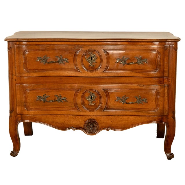 18th Century Antique 18th Century Louis XV French Provincial Rococo Cherry Commode Chest 1750 For Sale - Image 5 of 10