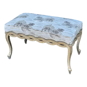 Regency Style Giltwood Ribbon Bench W Tibetan Tiger Velvet by Randy Esada Designs