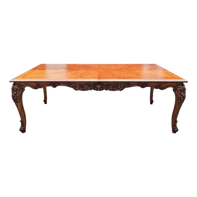 Vintage Custom Carved French Extendable Walnut Dining Table For Sale - Image 4 of 11