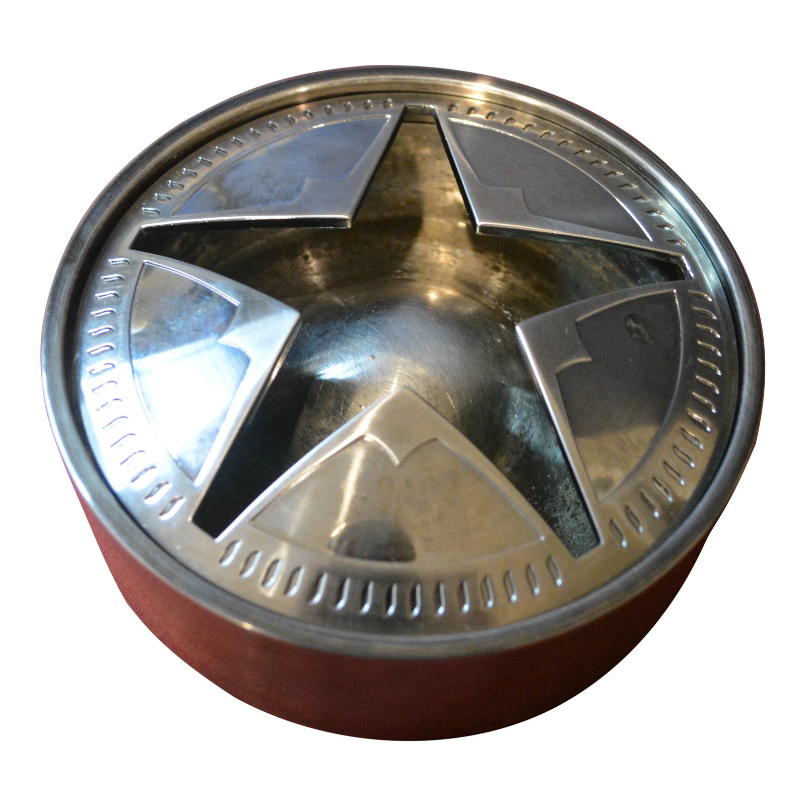 Vintage Marlboro Texas Lone Star Stainless Steel Ashtray With Lid