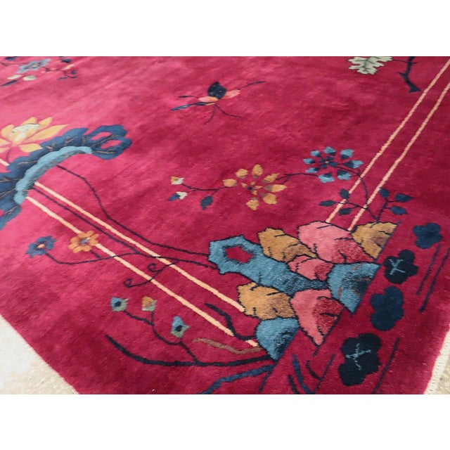 Rose Galerie Shabab Collection Mid-20th Century Handmade Chinese Art Deco Room Size Carpet For Sale - Image 8 of 10