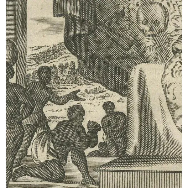 17th Century Montanus, Encounter in New Mexico, Copper Engraving, 1673 For Sale - Image 5 of 8