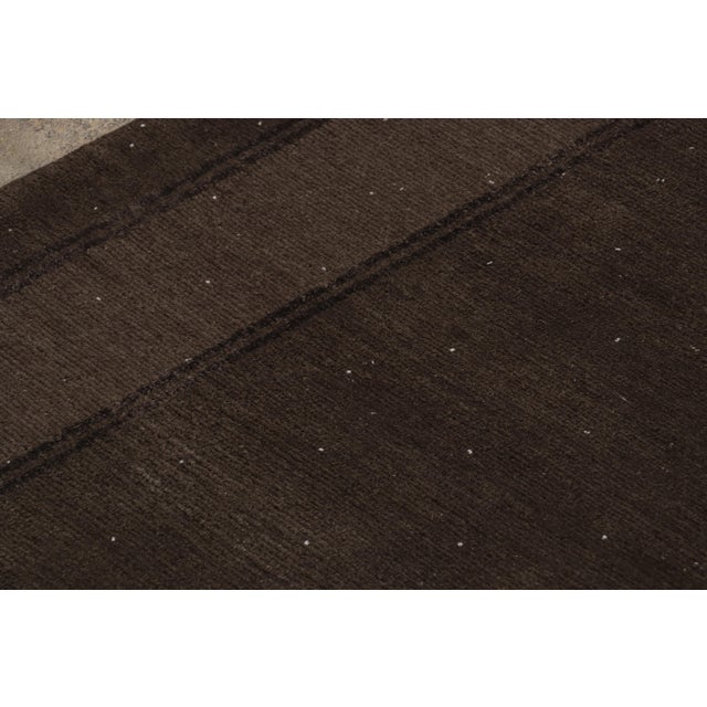 2010s Rug & Kilim’s Extra-Long Runner Rug in Textural Monochrome Brown For Sale - Image 5 of 8