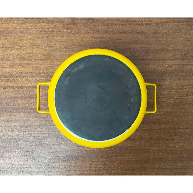Mid-Century Modern Yellow Minimalist Enamel Pot by Seppo Mallat for Finel, Finland, 1960s For Sale - Image 12 of 18