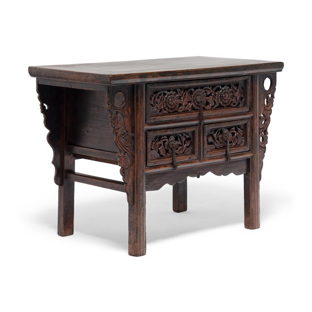 Rustic Antique Chinese Chrysanthemum Coffer Table, C. 1850 For Sale - Image 3 of 8