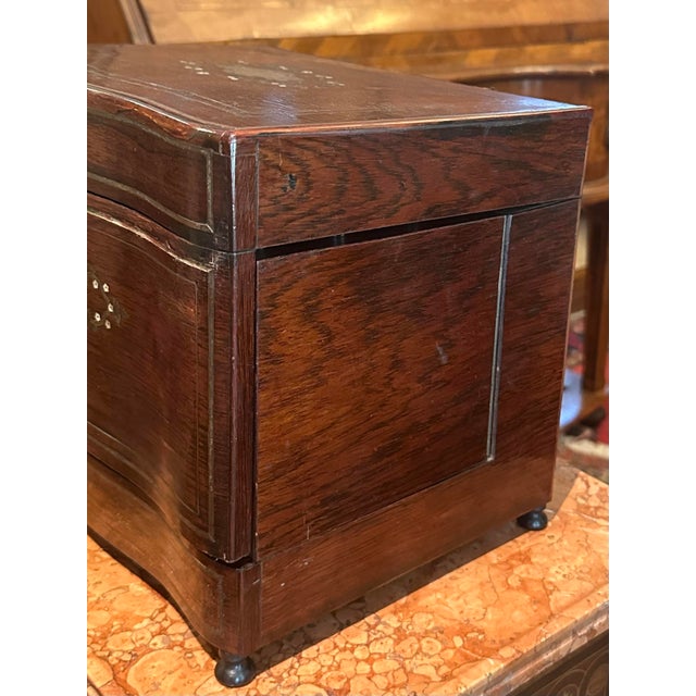 Brown Antique French Napoleon III Marquetry "Cave À Liqueur" Liquor Cabinet, C. 1860-1880. For Sale - Image 8 of 12