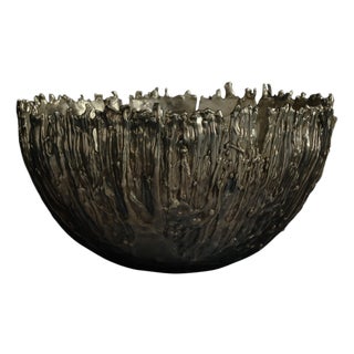 Large Gravity Bowl in Patinated Cast Bronze by William Guillon For Sale
