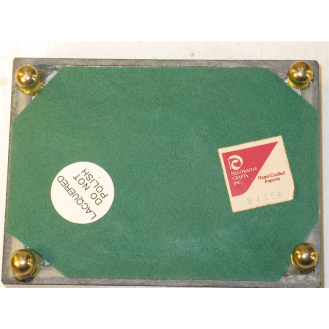 Art Deco Trinket Jewelry Kye Ring Box Vintage Green Marble For Sale - Image 3 of 12