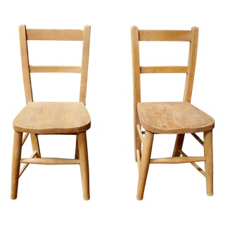 Set of Mid-Century Modern Children's Sunday School Chairs, 1940 For Sale