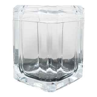 Vintage Faceted Lucite Ice Bucket For Sale
