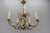 French Brass and Porcelain Flower Five-Light Chandelier, 1920s For Sale - Image 15 of 18