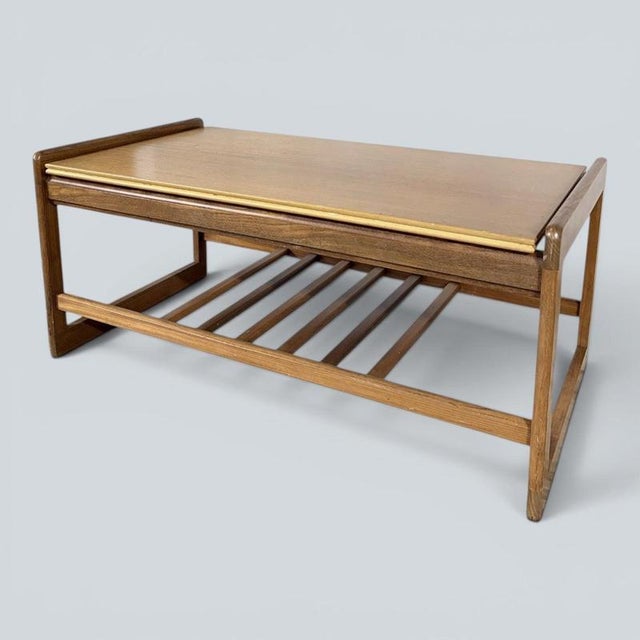 1960s Mid-Century Modern Teak Coffee Table with Magazine Rack, 1960s For Sale - Image 5 of 9