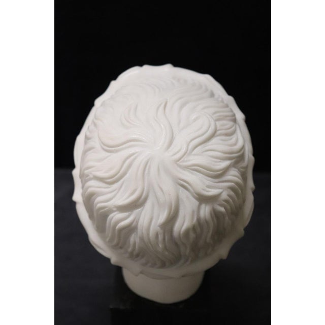 Head of a Young Bacchus, 20th Century, White Marble Sculpture For Sale - Image 10 of 12