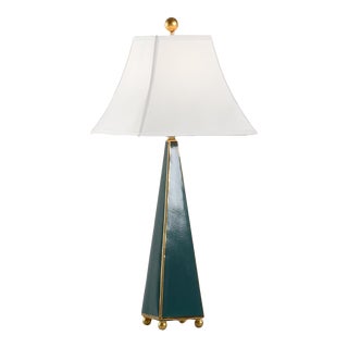 Chelsea House Pyramid Lamp in Green For Sale