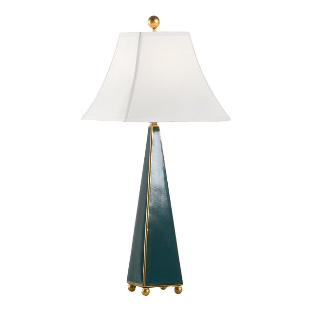 Chelsea House Pyramid Lamp in Green For Sale