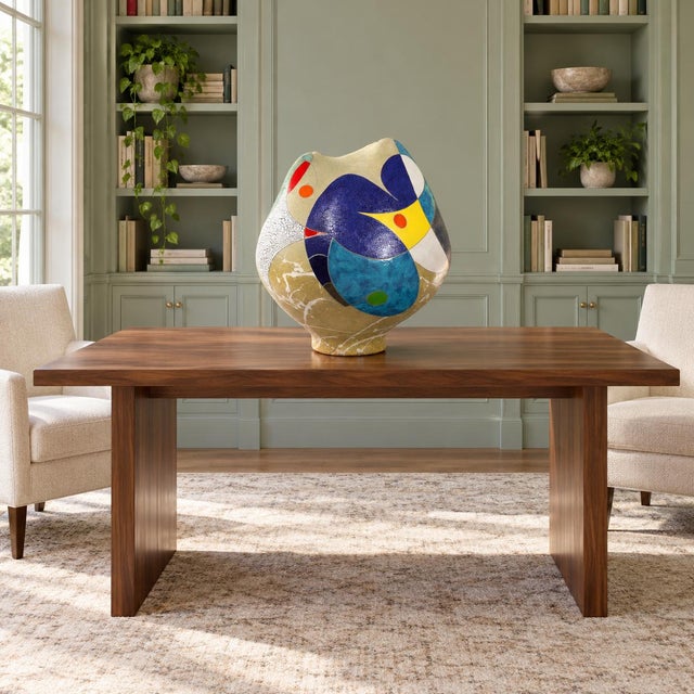 Michael Gustavson "Beautiful Dream Vessel" Glazed Ceramic, Abstract Painterly Vessel in Indigo Blue, Bay Area California Art, Statement Artwork, 2024 For Sale - Image 4 of 6
