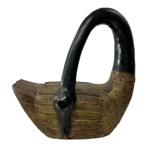 Antique Asian Carved Wood Bird