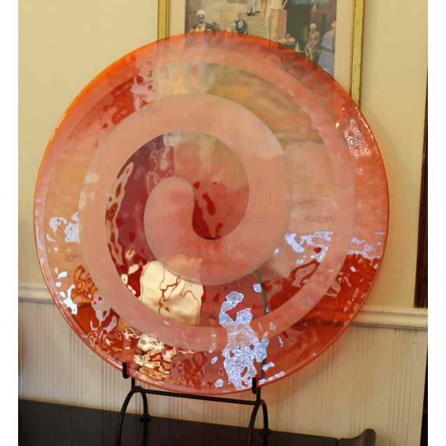 VTG Vetro Artistico Murano Art Glass Platter Centerpiece, Hand Blown, 27" Diameter! For Sale In Dallas - Image 6 of 8