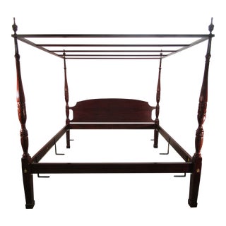 Henkel Harris Solid Mahogany King Size Canopy Bed For Sale